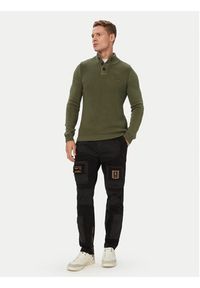 Aeronautica Militare Sweter 262MA1572UL00409 Khaki Regular Fit. Kolor: brązowy. Materiał: bawełna #4