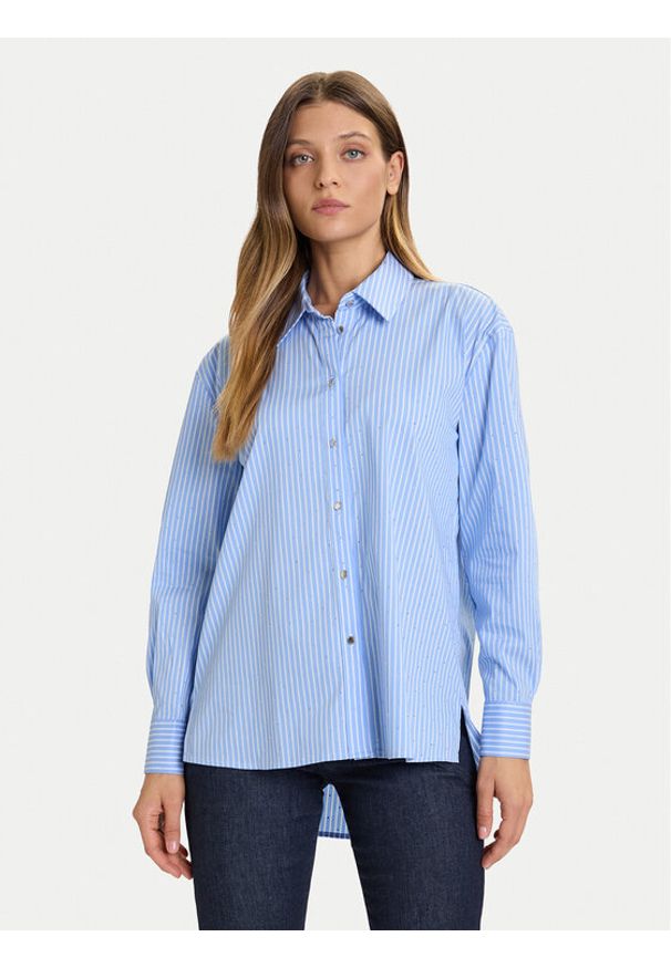 Morgan Koszula 252-CRAY Niebieski Loose Fit. Kolor: niebieski. Materiał: bawełna