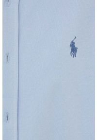 Polo Ralph Lauren koszula bawełniana męska kolor niebieski regular z kołnierzykiem button-down. Typ kołnierza: button down, polo. Kolor: niebieski. Materiał: bawełna. Długość rękawa: długi rękaw. Długość: długie. Wzór: gładki #5