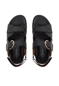 TOMMY HILFIGER - Tommy Hilfiger Sandały Leather Sporty Sandal FW0FW08799 Czarny. Kolor: czarny. Materiał: skóra. Styl: sportowy #5
