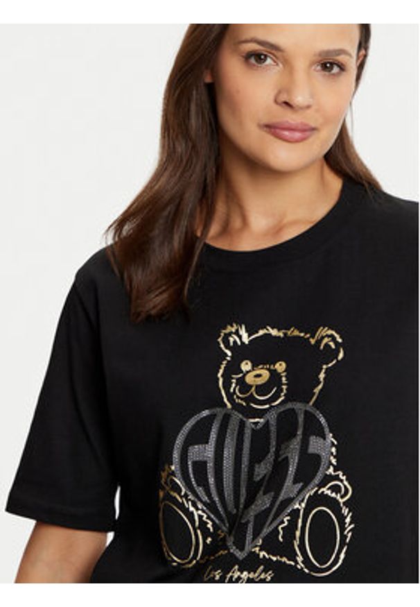 Guess T-Shirt V5RI09 I3Z14 Czarny Relaxed Fit. Kolor: czarny. Materiał: bawełna