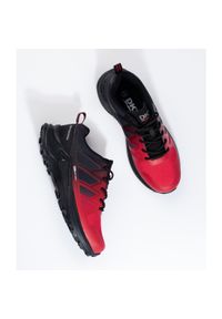 Czerwone buty trekkingowe męskie DK Softshell czarne. Kolor: wielokolorowy, czarny, czerwony. Materiał: softshell #3