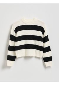 Reserved - Sweter w paski - wielobarwny. Materiał: dzianina. Wzór: paski