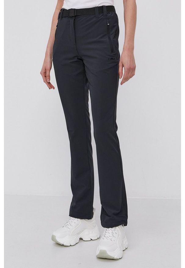 CMP spodnie damskie kolor szary proste high waist. Stan: podwyższony. Kolor: szary. Materiał: tkanina