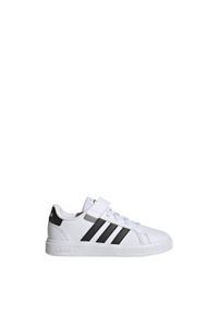 Adidas - Buty Grand Court Elastic Lace and Top Strap. Kolor: biały, wielokolorowy, czarny. Materiał: materiał, tkanina, guma