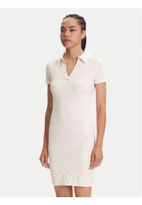 Guess Sukienka codzienna V5YK05 Z3OA0 Écru Regular Fit. Okazja: na co dzień. Materiał: syntetyk. Typ sukienki: proste. Styl: casual