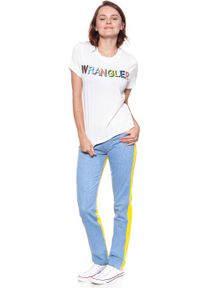 Wrangler - WRANGLER T SHIRT DAMSKI T-SHIRTS 80´S TEE WHITE W7010EV12. Wzór: kolorowy, nadruk