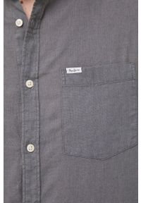 Pepe Jeans koszula lniana Levenshulme kolor zielony regular ze stójką. Typ kołnierza: kołnierzyk stójkowy. Kolor: zielony. Materiał: len #5