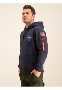 Alpha Industries Bluza Nasa 178317 Granatowy Regular Fit. Kolor: niebieski. Materiał: bawełna