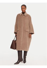 Marella Płaszcz wełniany Icam 2523016122 Beżowy Regular Fit. Kolor: beżowy. Materiał: wełna #4