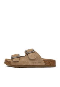 G-Star RAW - G-Star Raw Klapki CWB-WS-1128-50-S Beżowy. Kolor: beżowy. Materiał: skóra, zamsz #6