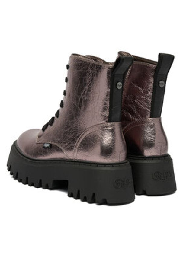 Buffalo Trzewiki Aspen Lace Up Mid 1622596 Srebrny. Kolor: srebrny. Materiał: skóra