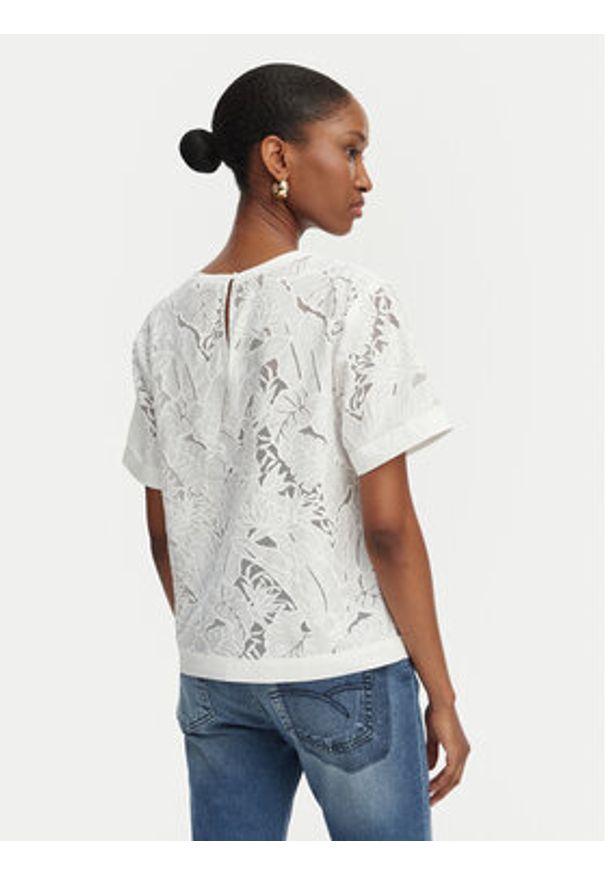 Guess Bluzka W6GH41 W1851 Biały Regular Fit. Kolor: biały. Materiał: wiskoza