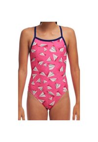 FUNKITA - Strój do pływania dziewczęcy Funkita Paper Pink - Single Strap. Kolor: różowy #1