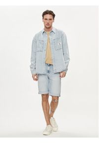 Calvin Klein Jeans Koszula jeansowa Linear J30J324894 Niebieski Regular Fit. Kolor: niebieski. Materiał: bawełna #4