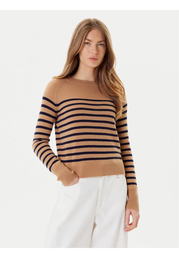 Marella Sweter Pace 2523366244 Brązowy Regular Fit. Kolor: brązowy. Materiał: kaszmir