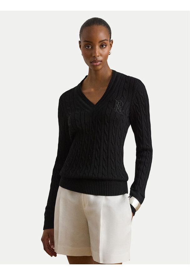 Lauren Ralph Lauren - LAUREN RALPH LAUREN Sweter Meren 200888795004 Czarny Regular Fit. Kolor: czarny. Materiał: bawełna