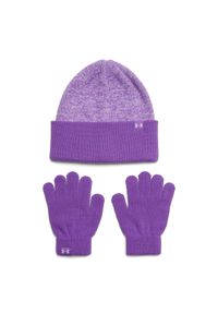 Komplet czapka zimowa i rękawiczki dziewczęce Under Armour G Beanie/Glove Combo - różowy. Kolor: różowy. Materiał: akryl, dzianina. Sezon: zima