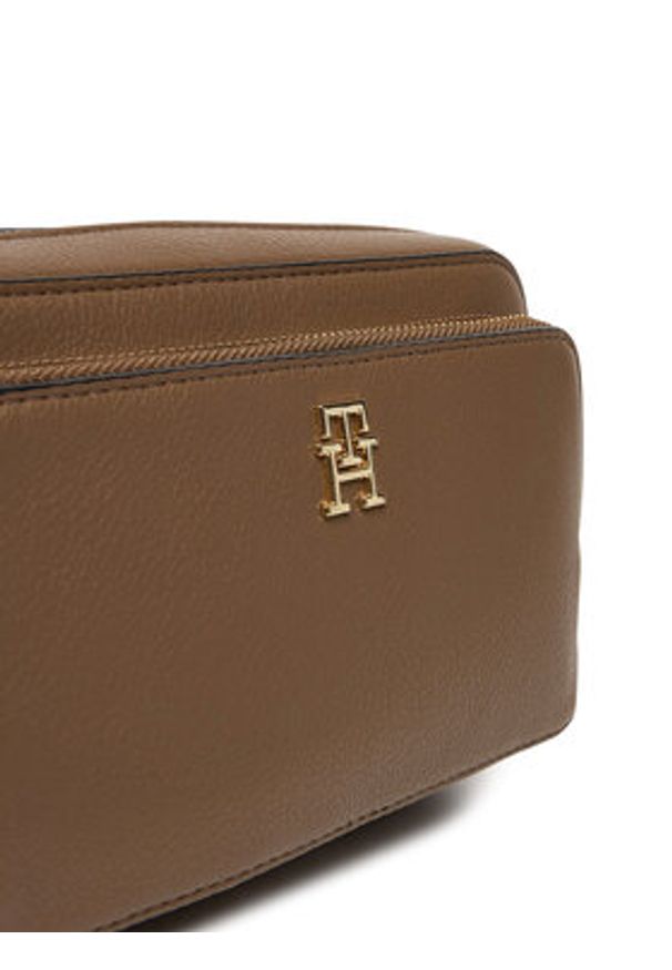TOMMY HILFIGER - Tommy Hilfiger Torebka Th Icon Camera Bag AW0AW18120 Brązowy. Kolor: brązowy. Materiał: skórzane