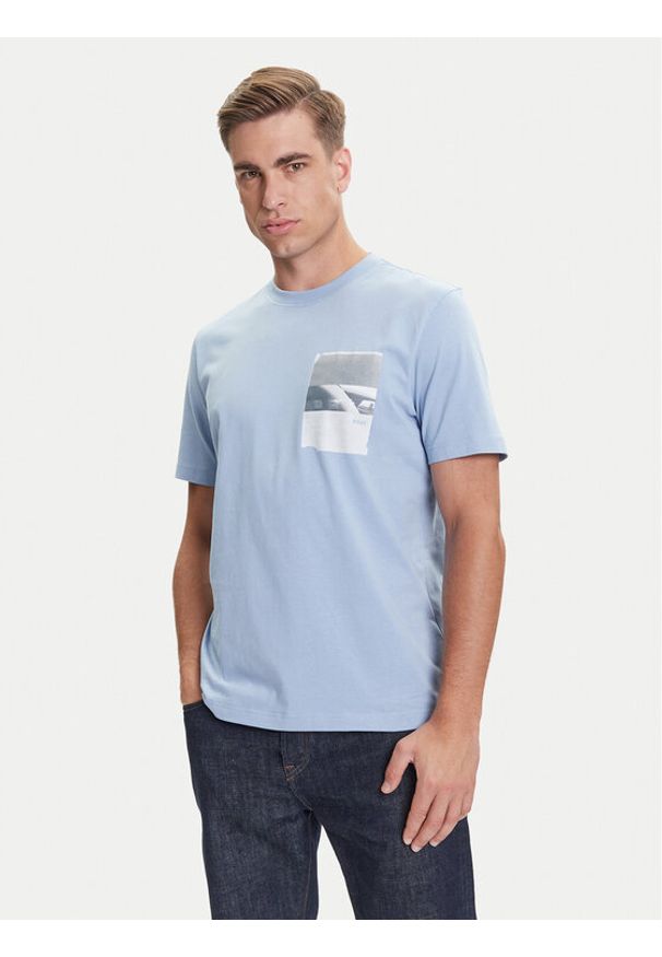 BOSS T-Shirt Te_Container 50546920 Błękitny Regular Fit. Kolor: niebieski. Materiał: bawełna