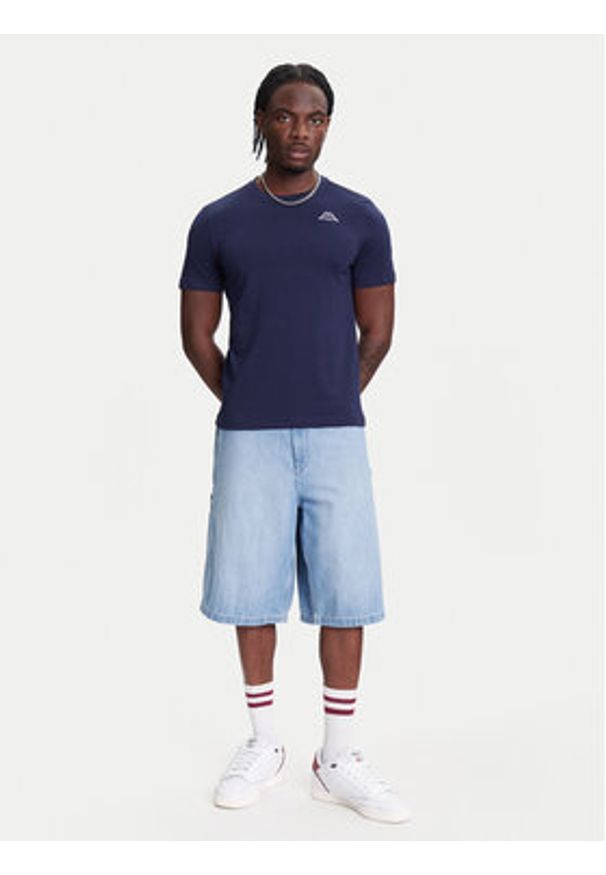Kappa T-Shirt Logo Korpo Cafers 304J150 Fioletowy Slim Fit. Kolor: fioletowy. Materiał: bawełna
