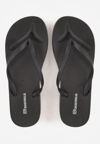 Born2be - Czarne Japonki Casual Gumowe na Lato na Grubszej Podeszwie Appane. Okazja: na co dzień. Kolor: czarny. Materiał: guma. Sezon: lato. Obcas: na platformie. Styl: casual #9