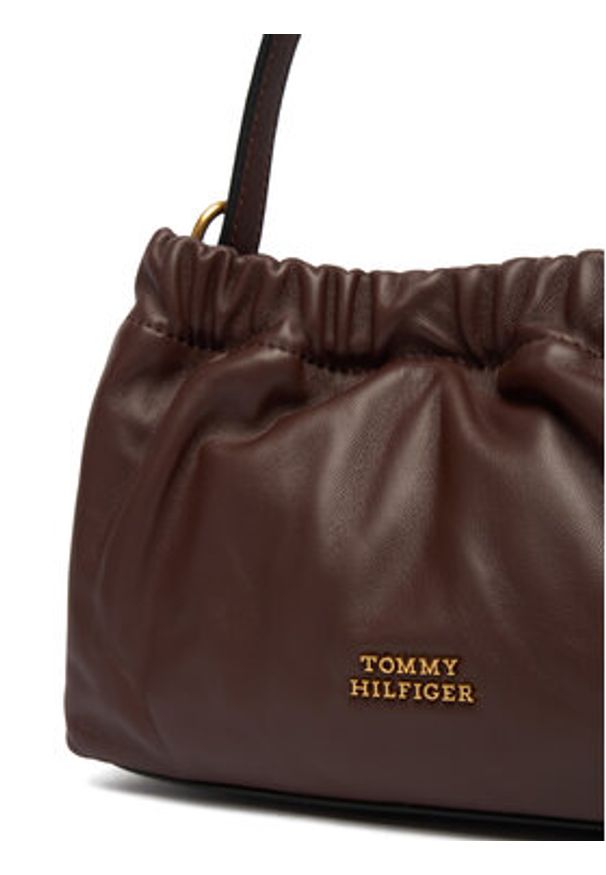 TOMMY HILFIGER - Tommy Hilfiger Torebka Soft Leather Mini Crossover AW0AW18306 Brązowy. Kolor: brązowy. Materiał: skórzane