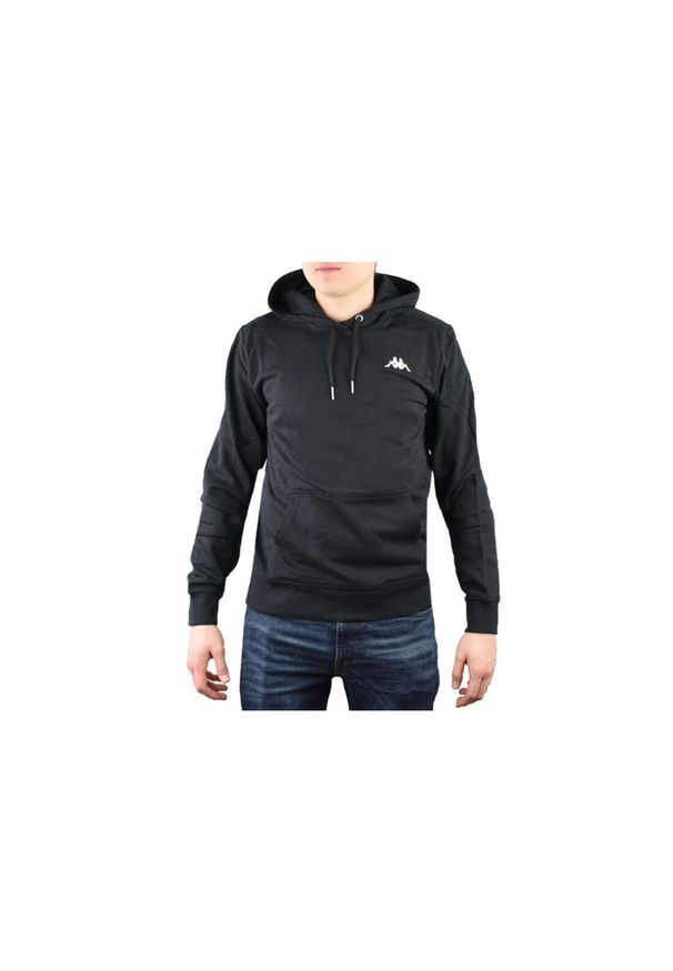 Kappa Vend Hooded, męska bluza. Kolor: czarny. Materiał: bawełna, poliester. Sport: fitness, bieganie