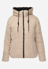 Renee - Jasnobeżowa Pikowana Kurtka Dwustronna Wykończona Sznurkami Atitoria. Okazja: na co dzień. Kolor: beżowy. Materiał: jeans. Styl: casual, klasyczny #7