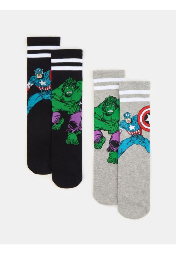 Sinsay - Skarpetki Marvel 2 pack - wielobarwny. Wzór: motyw z bajki