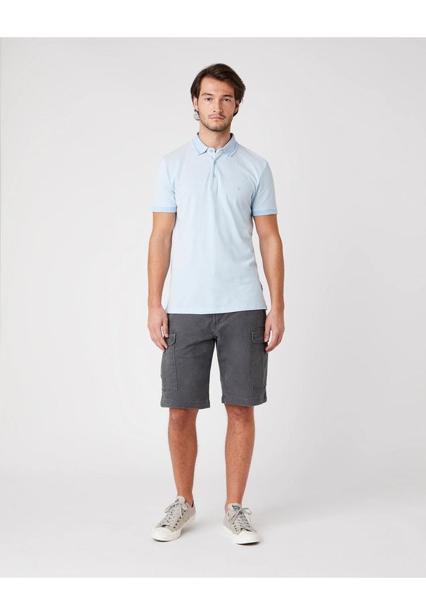 Wrangler - MĘSKIE POLO WRANGLER SS REFINED POLO CERULEAN BLUE W7AFKHXVT 112131336. Typ kołnierza: polo