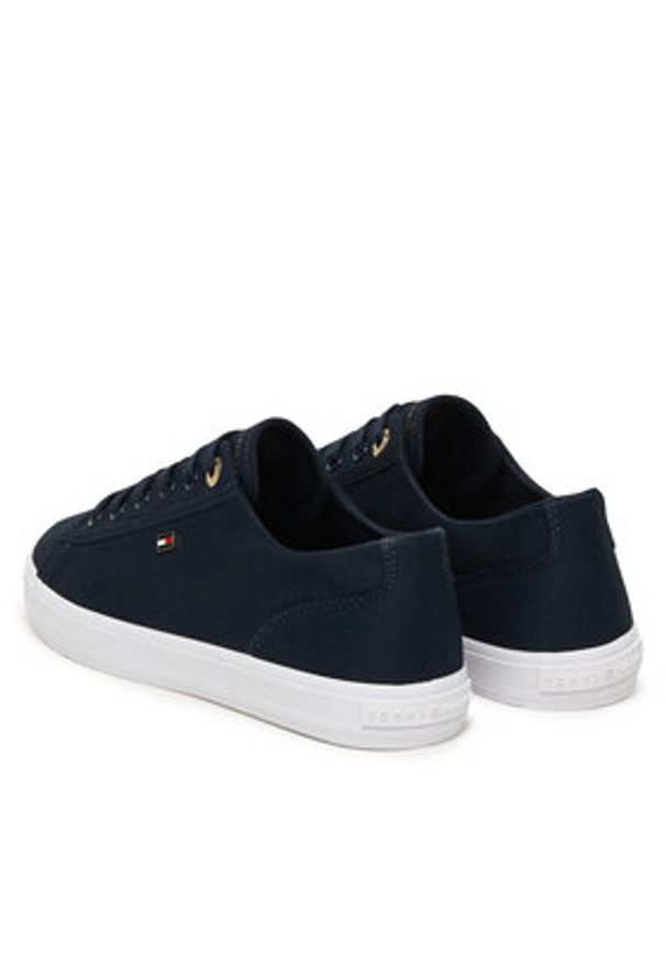 TOMMY HILFIGER - Tommy Hilfiger Sneakersy Th Foxing Sneaker Canvas FW0FW09170 Granatowy. Kolor: niebieski. Materiał: materiał