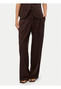 Vero Moda Spodnie materiałowe Sigga 10336315 Brązowy Wide Leg. Kolor: brązowy. Materiał: syntetyk