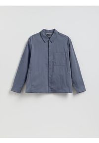 Reserved - Kurtka z kołnierzem - granatowy. Kolor: niebieski. Materiał: tkanina, bawełna #1