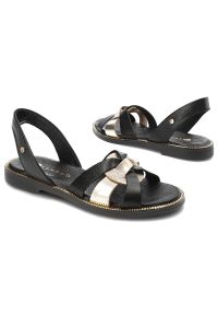 Czarne Sandały Armodo Eleganckie Obuwie Damskie. Zapięcie: pasek. Kolor: czarny. Materiał: skóra. Styl: elegancki #3