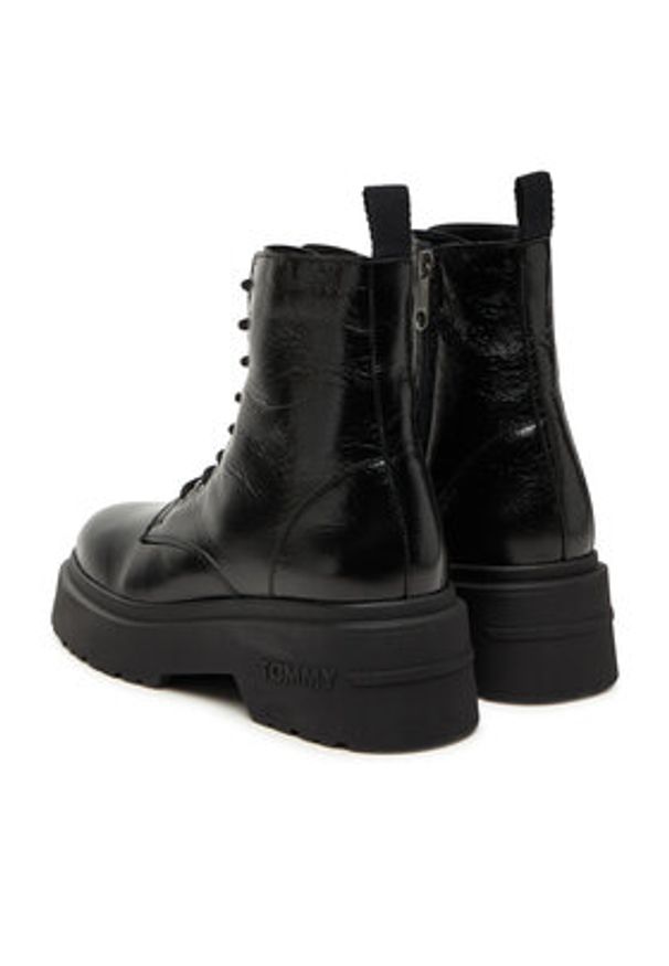 Tommy Jeans Trzewiki Tjw Chunky Shiny EN0EN02848 Czarny. Kolor: czarny. Materiał: skóra