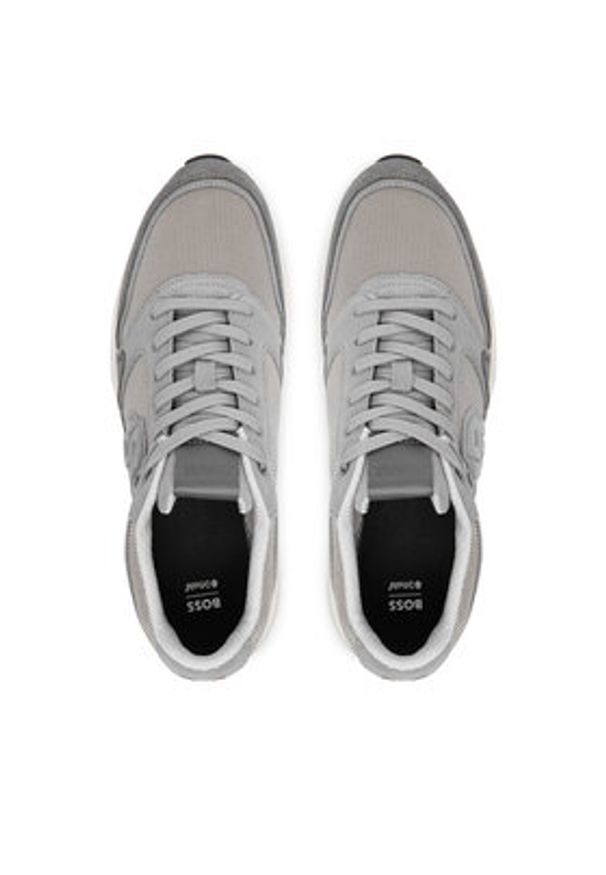 BOSS Sneakersy Vinston 50554612 Szary. Kolor: szary. Materiał: skóra, zamsz