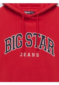 Big-Star - Bluza damska z kapturem z logo BIG STAR czerwona Rubialssa 603. Typ kołnierza: kaptur. Kolor: czerwony. Materiał: dzianina. Wzór: aplikacja #2