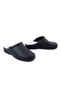 Sanital-Flex - SANITAL FLEX 601 black, klapki męskie. Kolor: czarny. Materiał: skóra #1