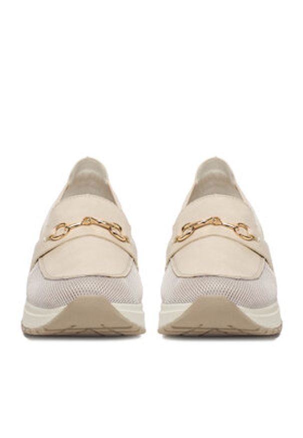 Rieker Półbuty N7455-60 Beżowy. Kolor: beżowy. Materiał: materiał