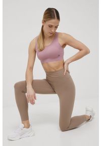 adidas Performance legginsy treningowe Yoga Luxe Studio HD4422 damskie kolor brązowy gładkie. Kolor: brązowy. Materiał: skóra, dzianina, materiał. Wzór: gładki. Sport: fitness #3