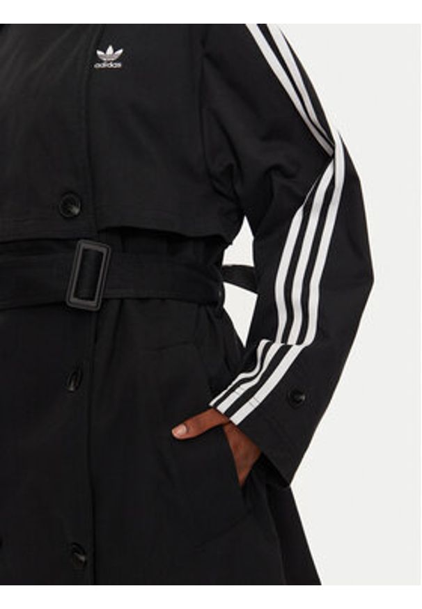 Adidas - adidas Trencz adicolor IZ0381 Czarny Loose Fit. Kolor: czarny. Materiał: bawełna