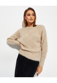 ISABEL MARANT - Beżowy sweter z wełny Estelle. Kolor: beżowy. Materiał: wełna. Długość rękawa: długi rękaw. Długość: długie