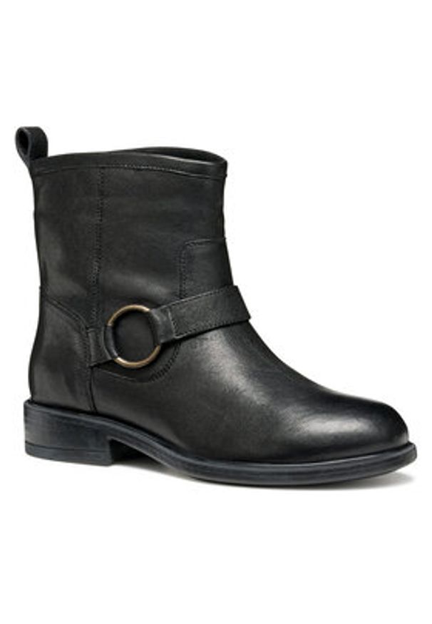 Geox Botki D Catria D56LQB 00081 C9999 Czarny. Kolor: czarny. Materiał: skóra