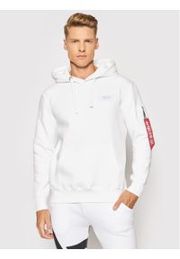 Alpha Industries Bluza Back Print 178318 Biały Regular Fit. Kolor: biały. Materiał: bawełna. Wzór: nadruk #1