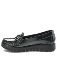 Zielone Półbuty Lemar Damskie Eleganckie Obuwie. Okazja: na co dzień, do pracy. Kolor: zielony. Materiał: jeans, skóra. Styl: elegancki #5
