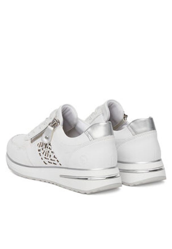 Remonte Sneakersy D1G00-80 Biały. Kolor: biały. Materiał: skóra