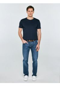 Big-Star - Koszulka męska bawełniana granatowa Basic 403. Kolor: niebieski. Materiał: bawełna. Wzór: gładki. Styl: klasyczny #3