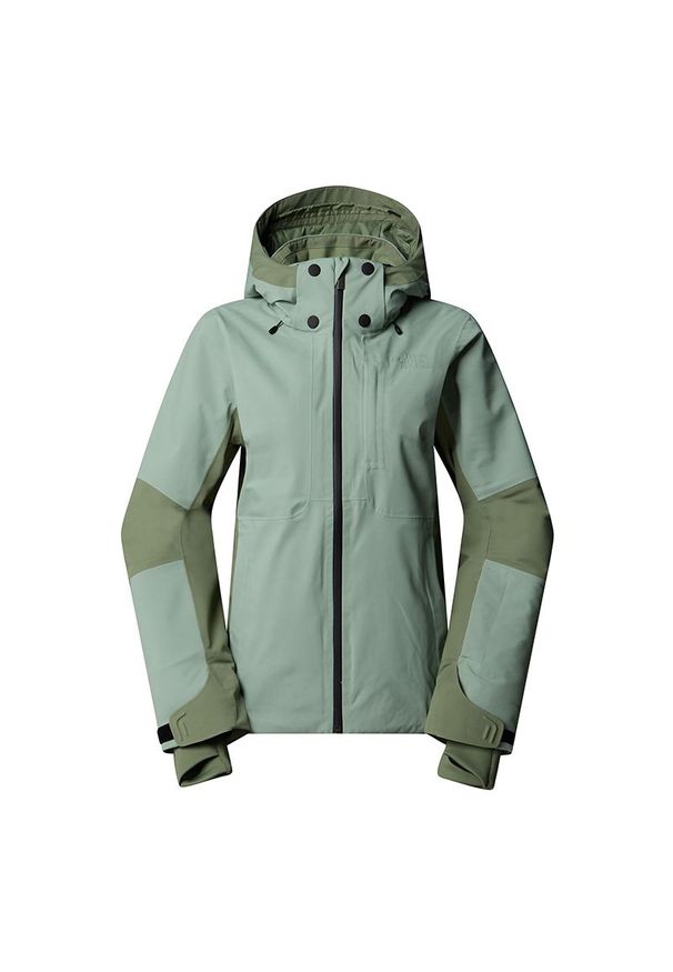 Kurtka damska The North Face Lenado 0A8DDSD5M1 - zielona. Kolor: zielony. Materiał: tkanina, elastan, materiał, poliester, puch. Sezon: zima. Styl: sportowy. Sport: narciarstwo
