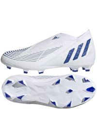 Adidas - Buty piłkarskie adidas Predator Edge.3 Ll Fg Jr GX5208 białe białe. Kolor: biały. Materiał: syntetyk, guma. Sport: piłka nożna